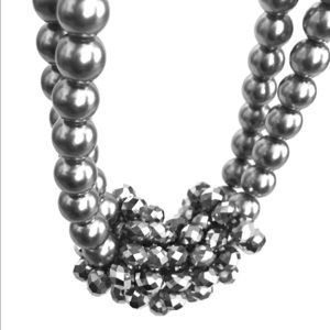 Silver and glass beaded necklace.